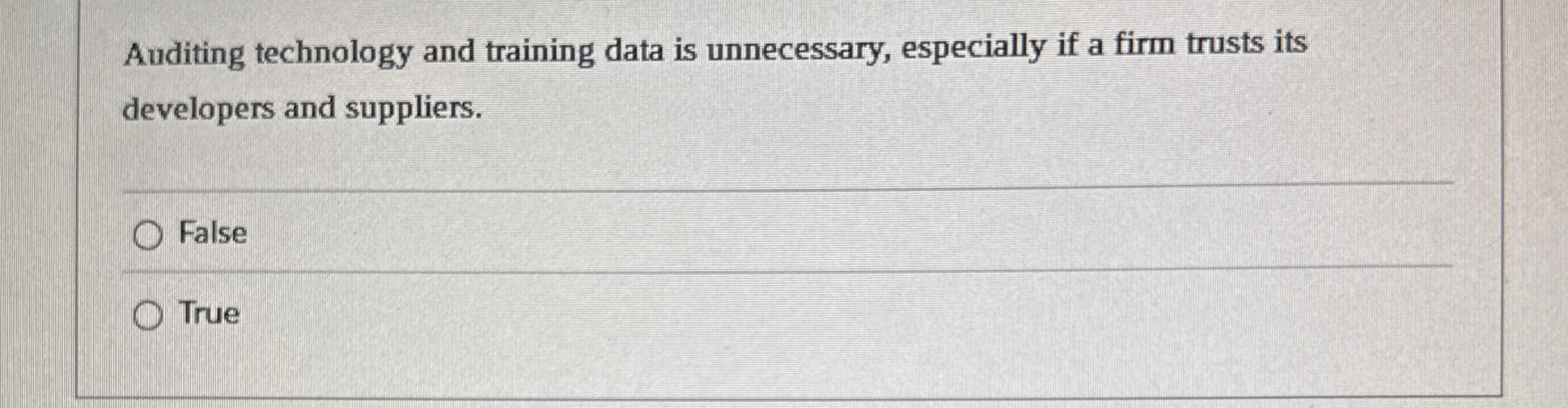 Auditing technology and training data is