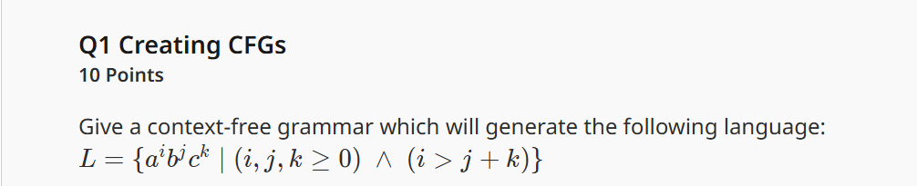Q 1 Creating CFGs 1 0 Points Give a context -