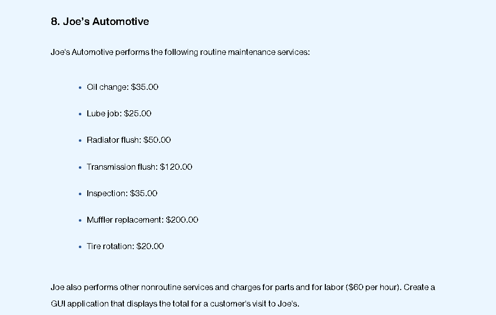 Using constructs from this chapter or earlier,