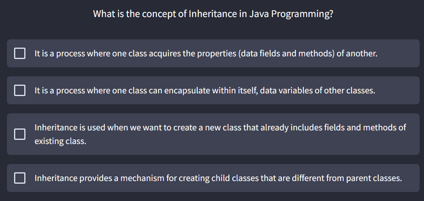 What is the concept of Inheritance in Java