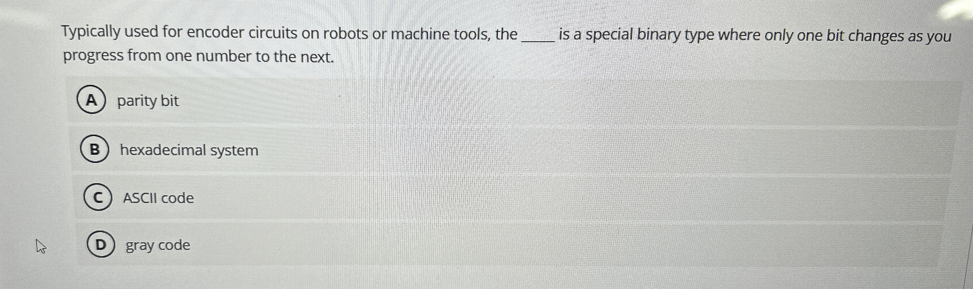 Typically used for encoder circuits on robots or