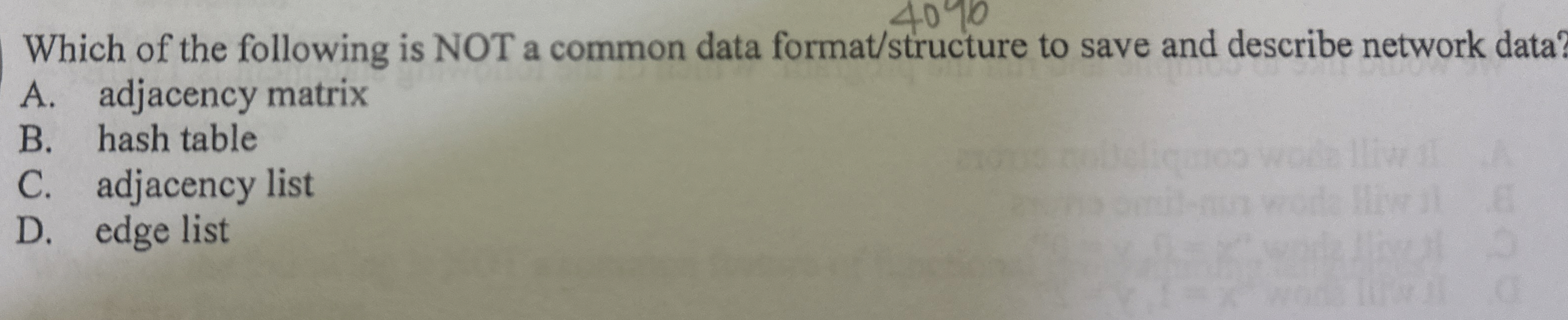 Which of the following is NOT a common data