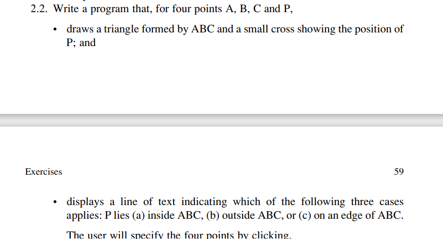 2 . 2 . Write a program that, for four points A ,