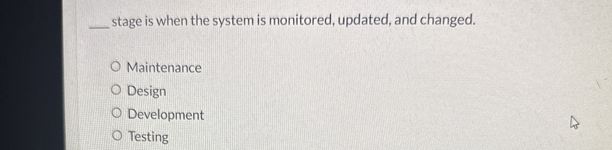 stage is when the system is monitored, updated,