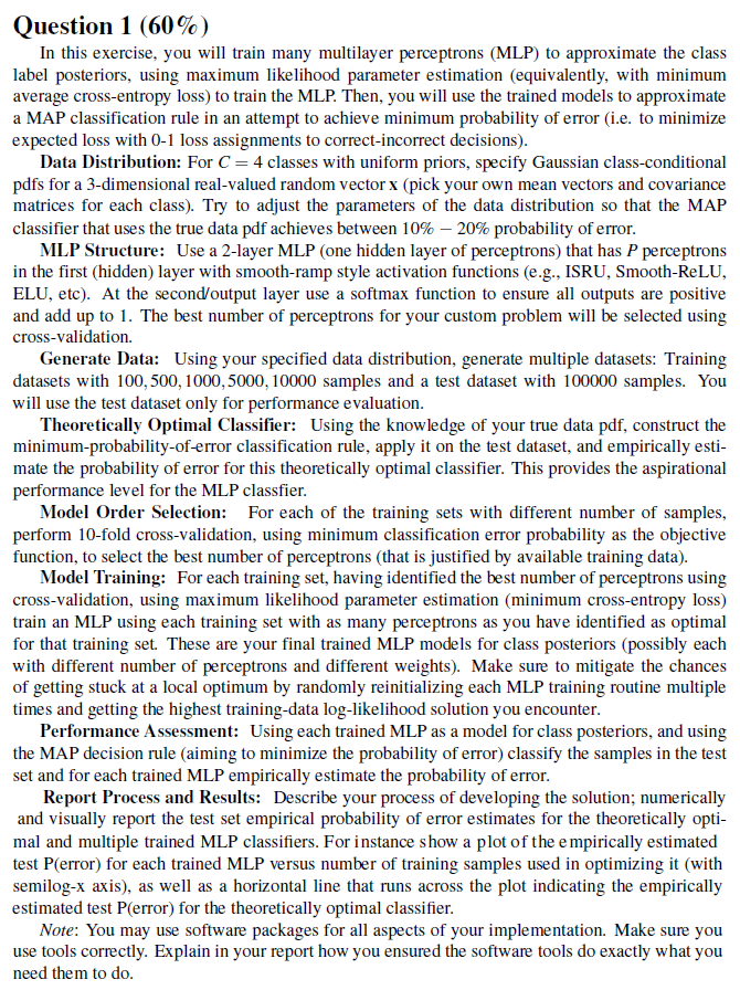 Question 1 ( 6 0 % ) MUST have comprehensive