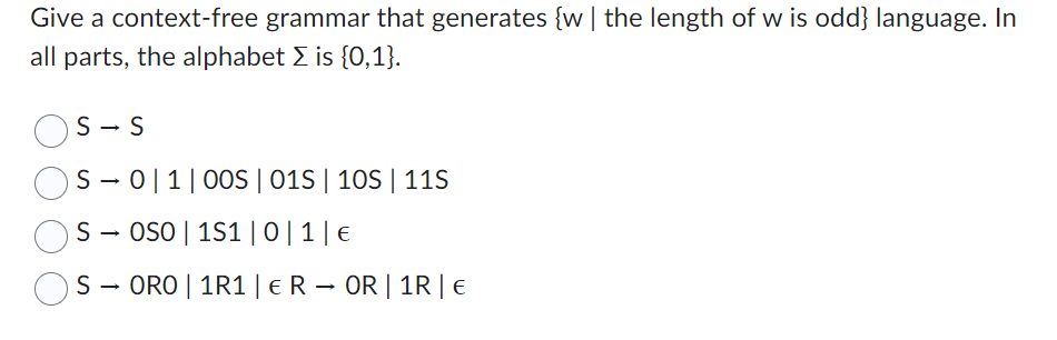 Give a context - free grammar that generates the