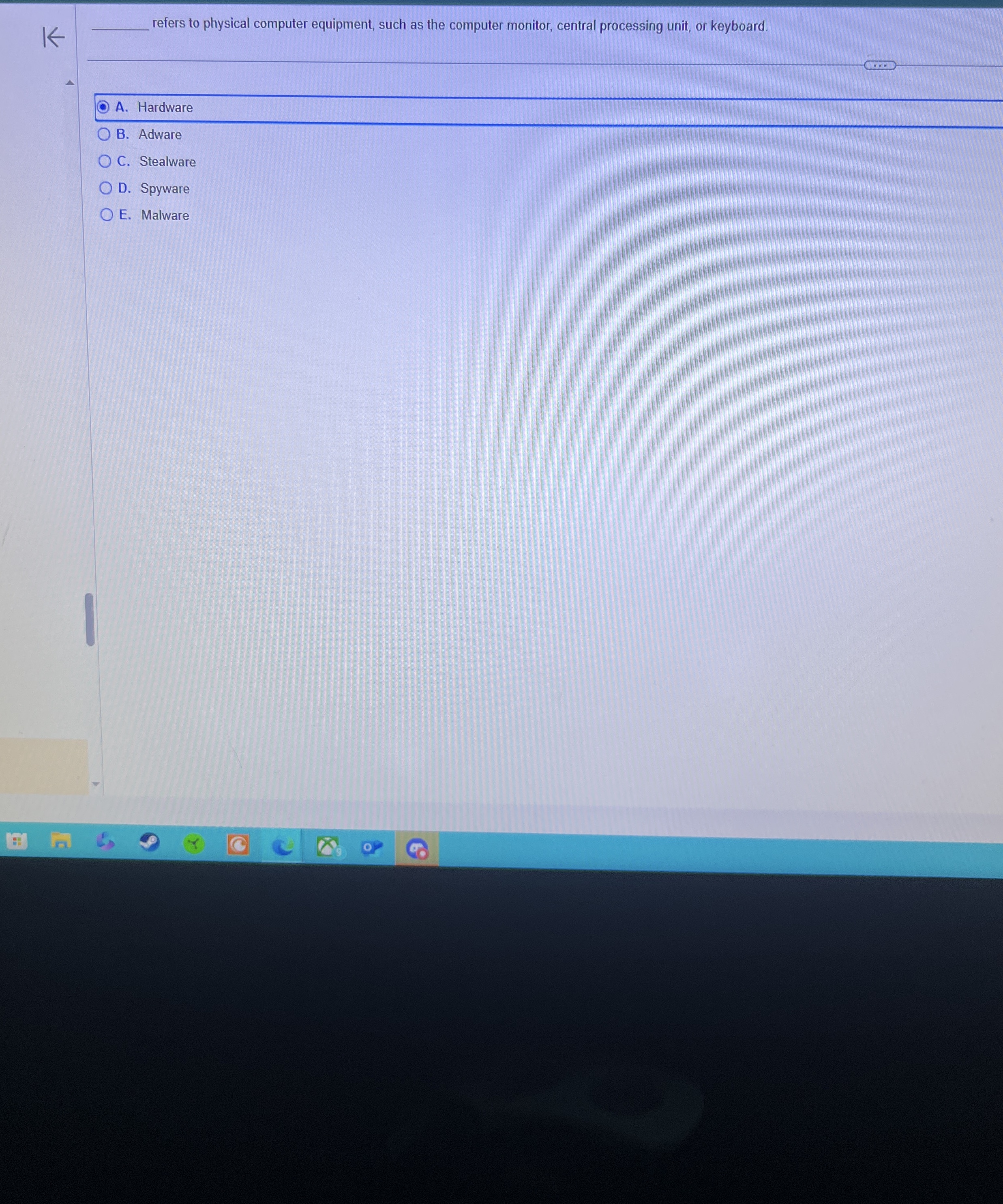 refers to physical computer equipment, such as