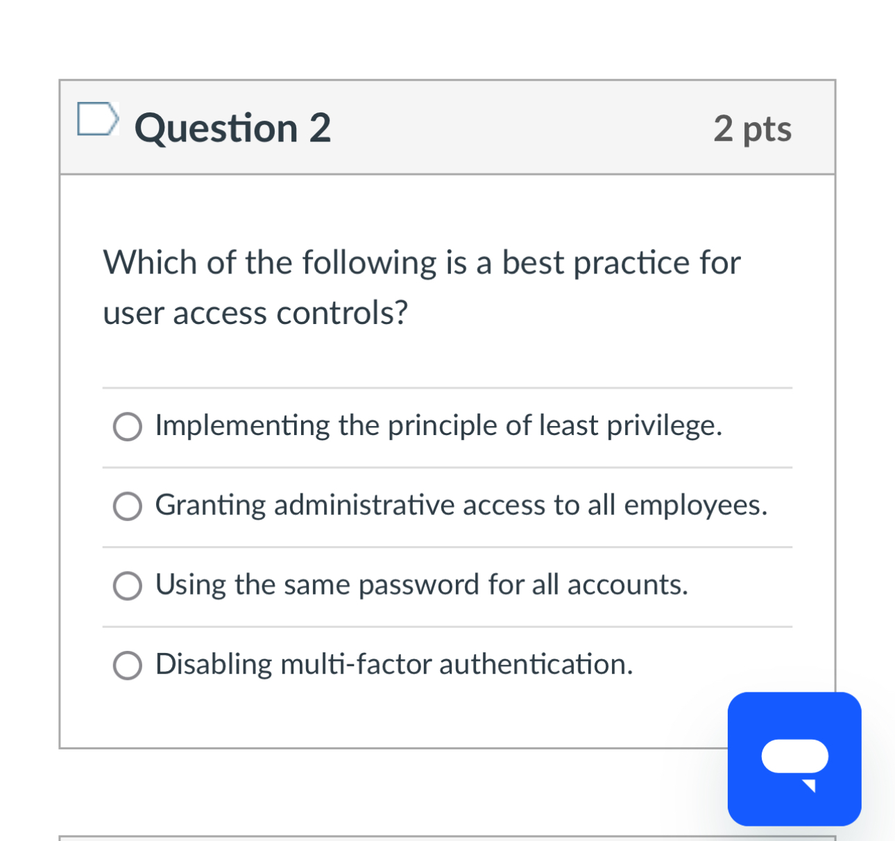 Question 2 Which of the following is a best
