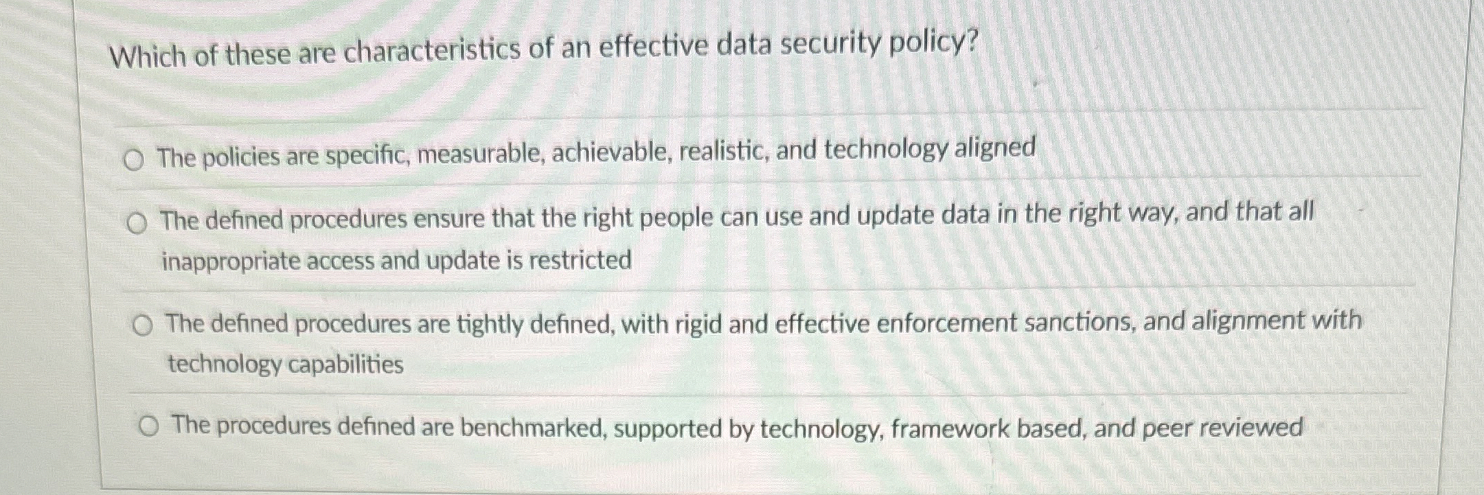 Which of these are characteristics of an