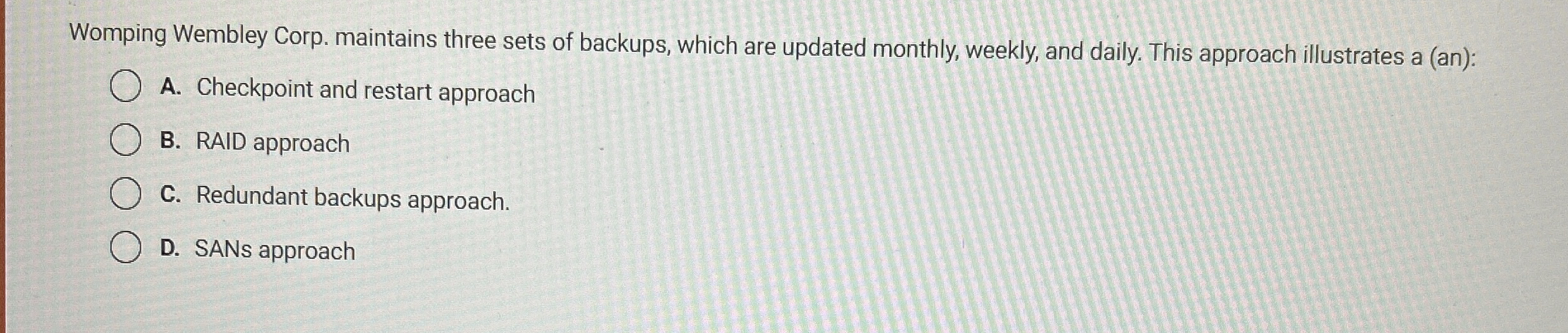 Womping Wembley Corp. maintains three sets of