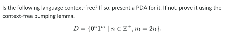Is the following language context - free? If so ,
