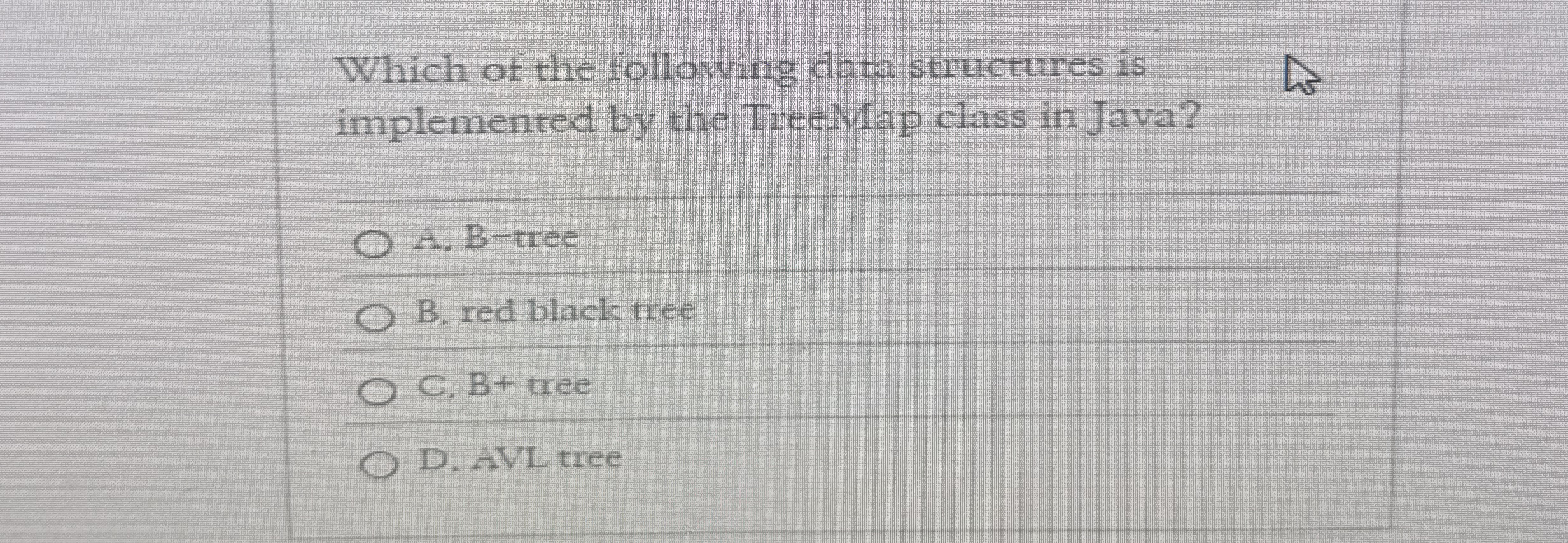 Which of the following clata structures is