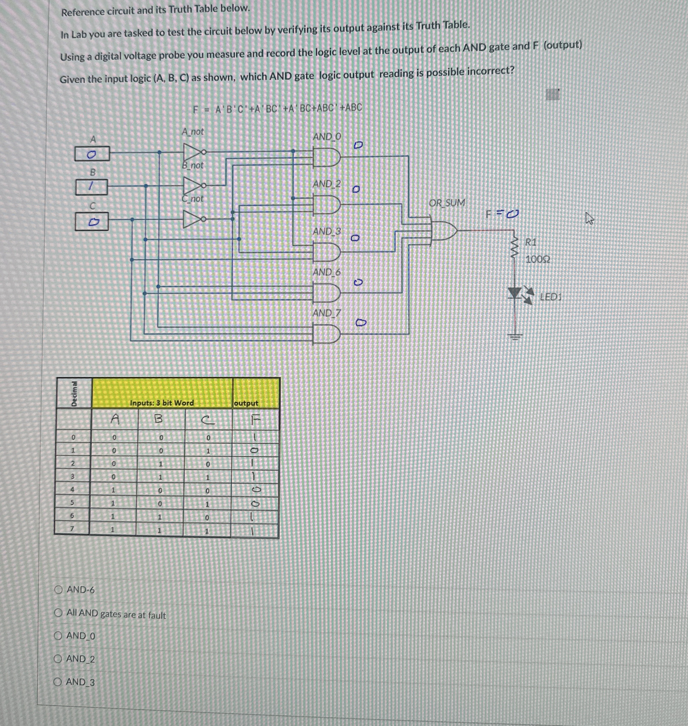 Reference circuit and its Truth Table below. In