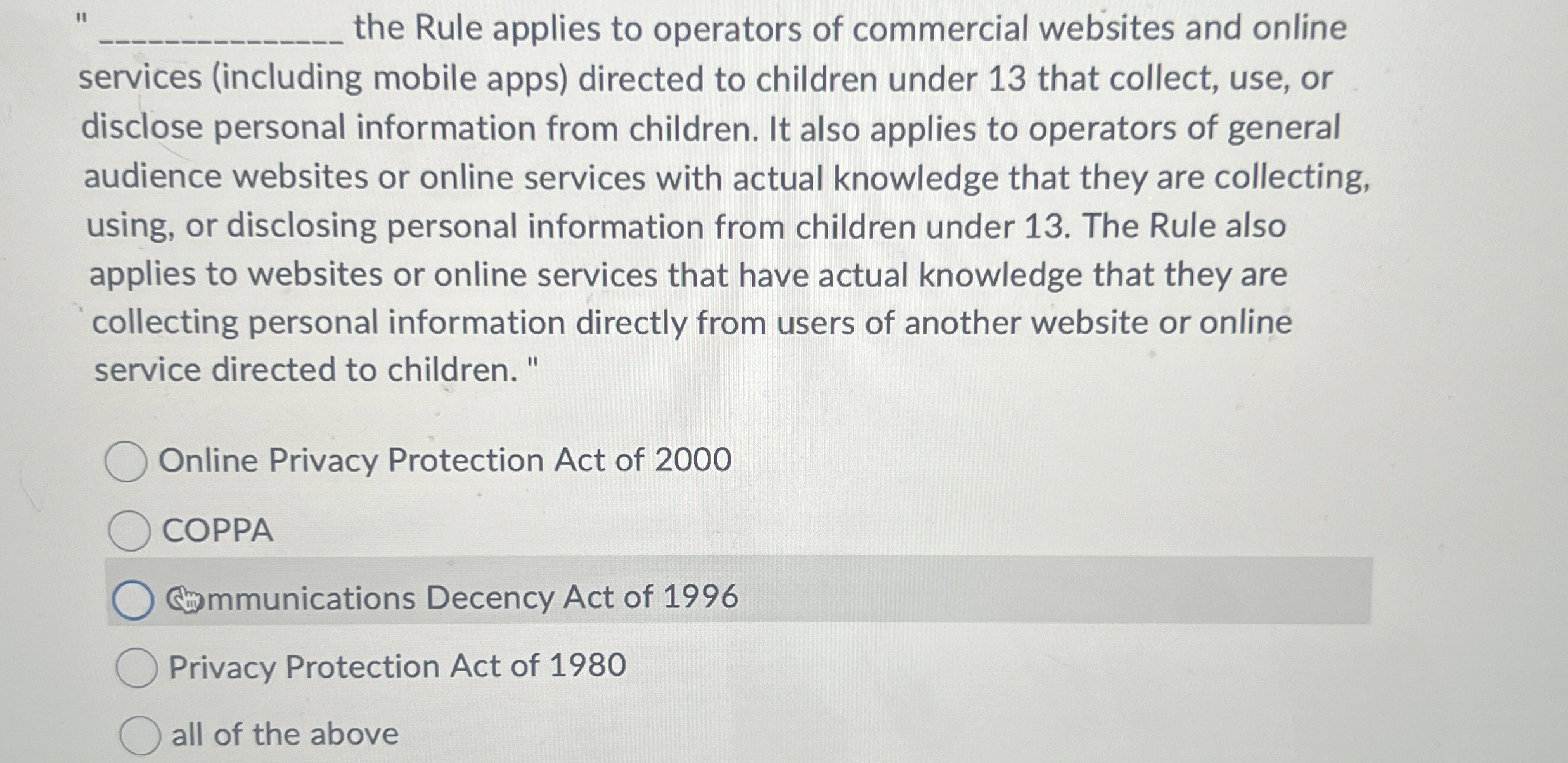 " the Rule applies to operators of commercial