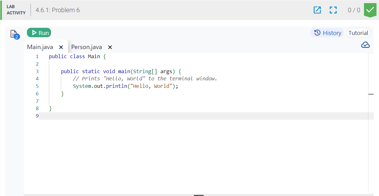 In java create a new class Person that meets the