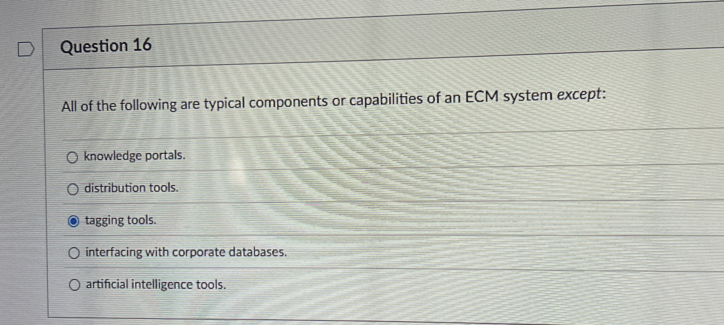 Question 1 6 All of the following are typical