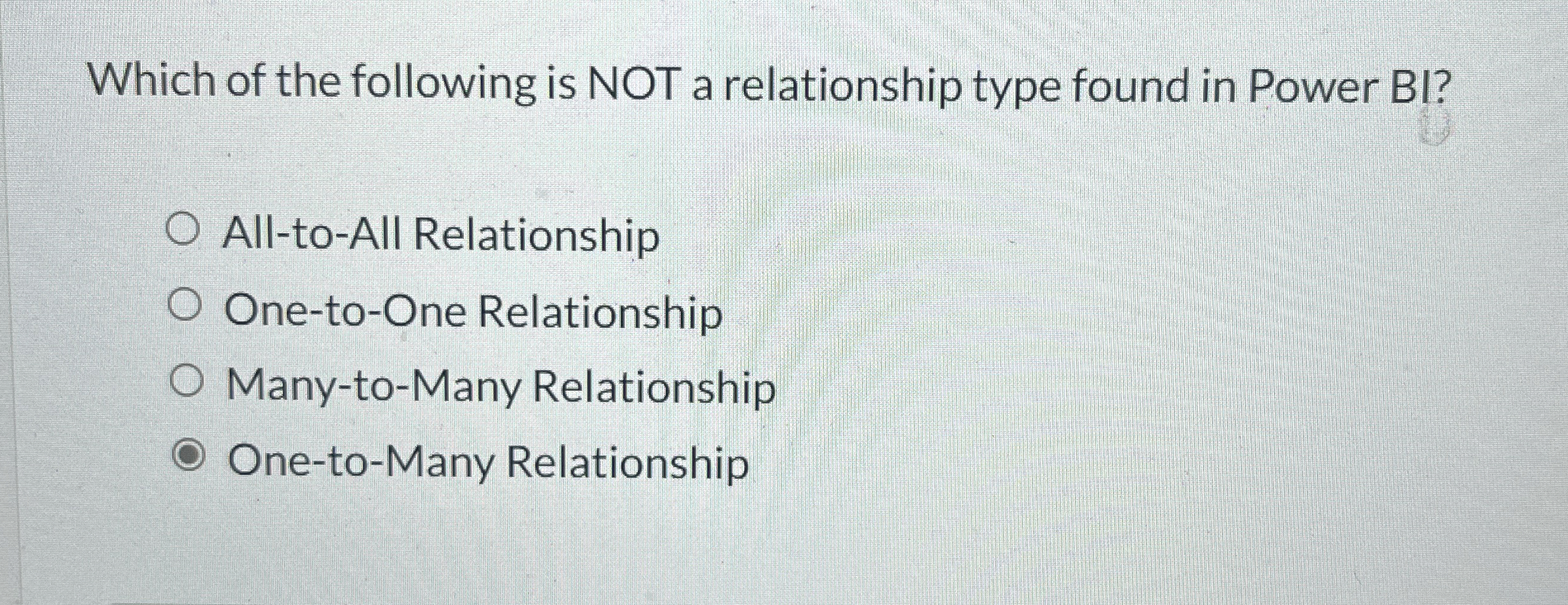 Which of the following is NOT a relationship type