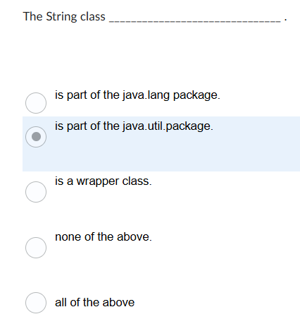 The String class is part of the java.lang