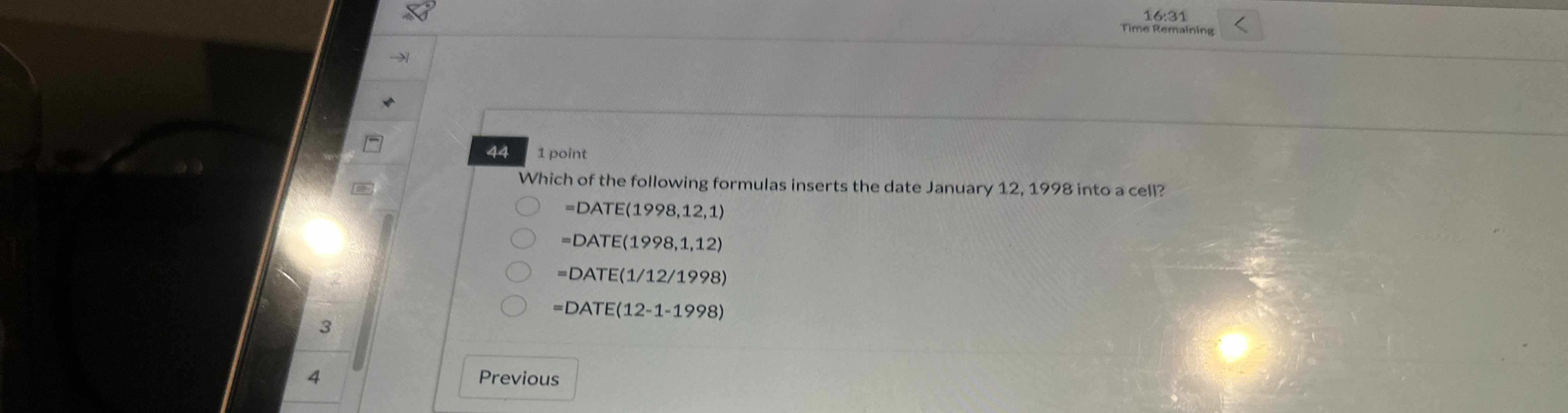 1 6 . 3 1 time pemaining 1 point Which of the