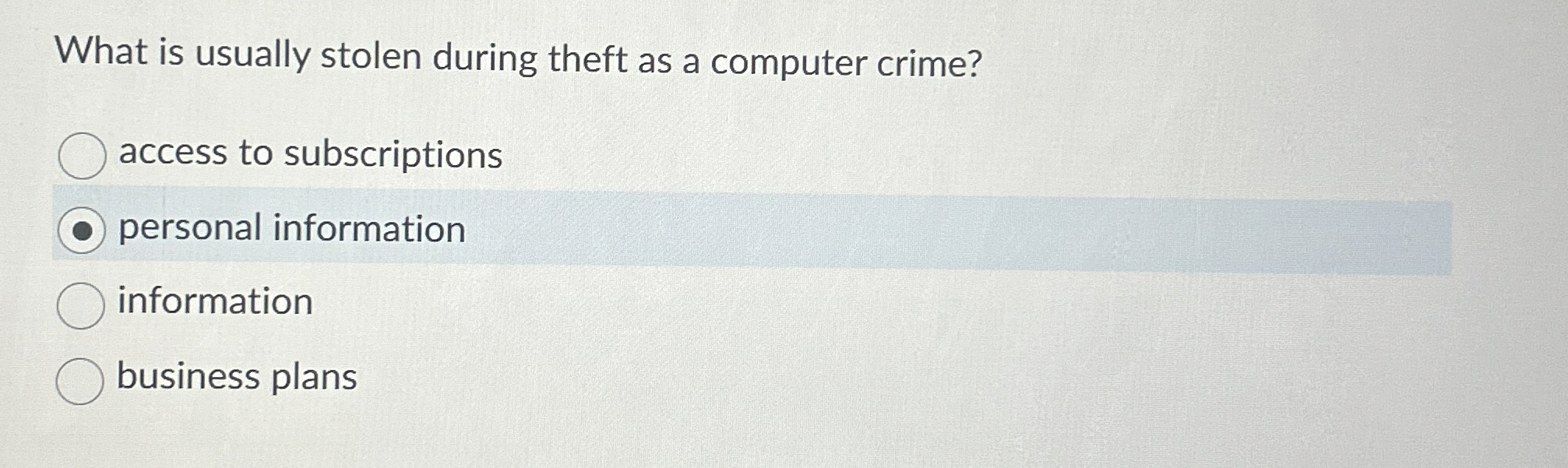 What is usually stolen during theft as a computer