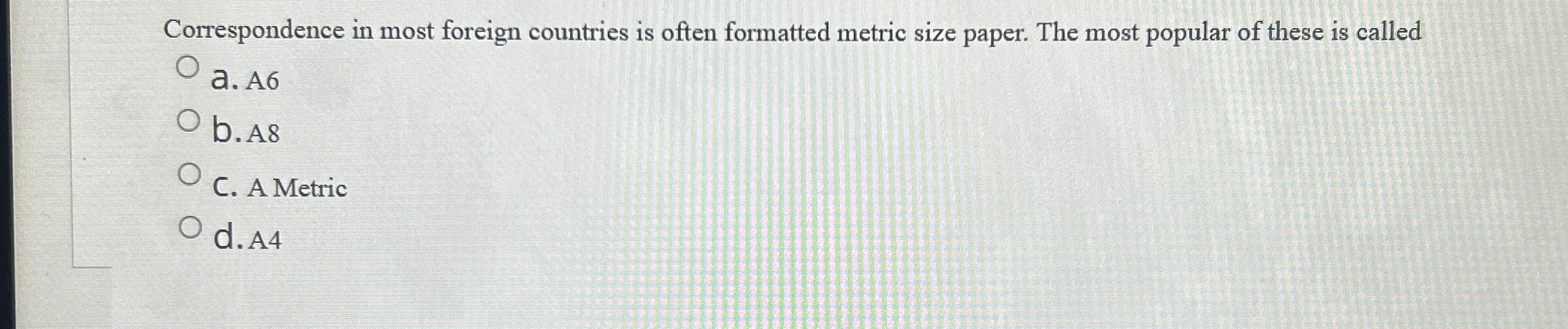 Correspondence in most foreign countries is often