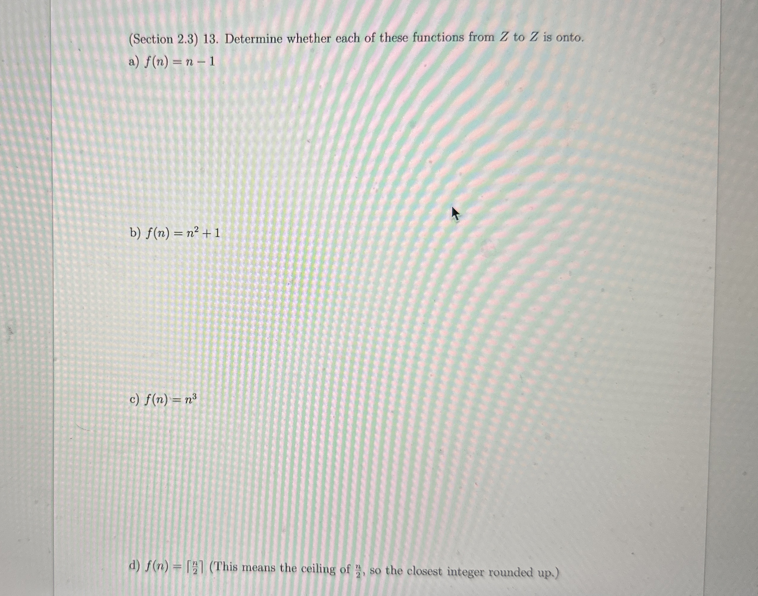 ( Section 2 . 3 ) 1 3 . Determine whether each of