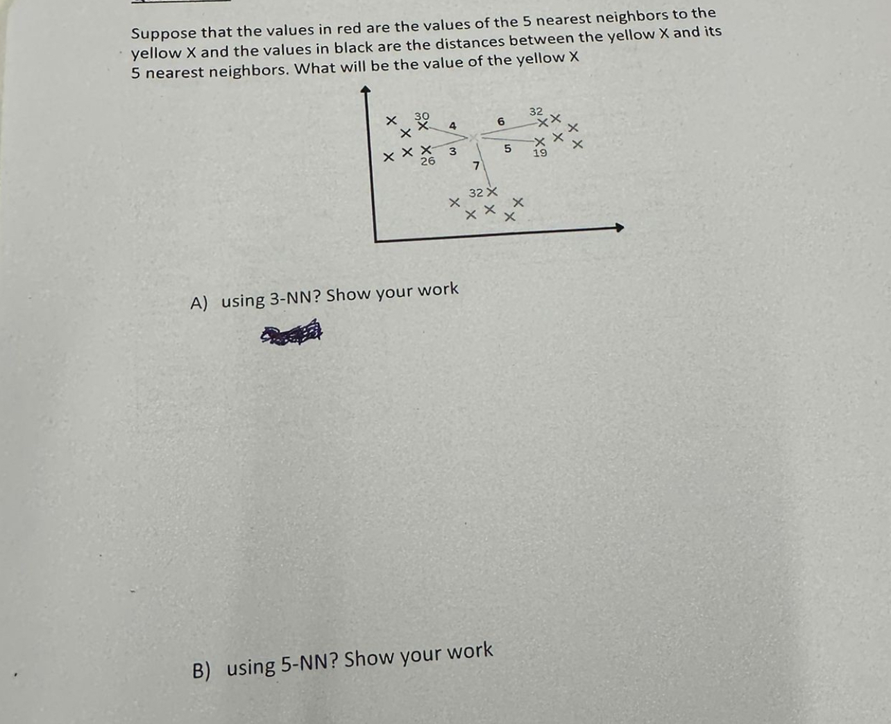 Suppose that the values in red are the values of