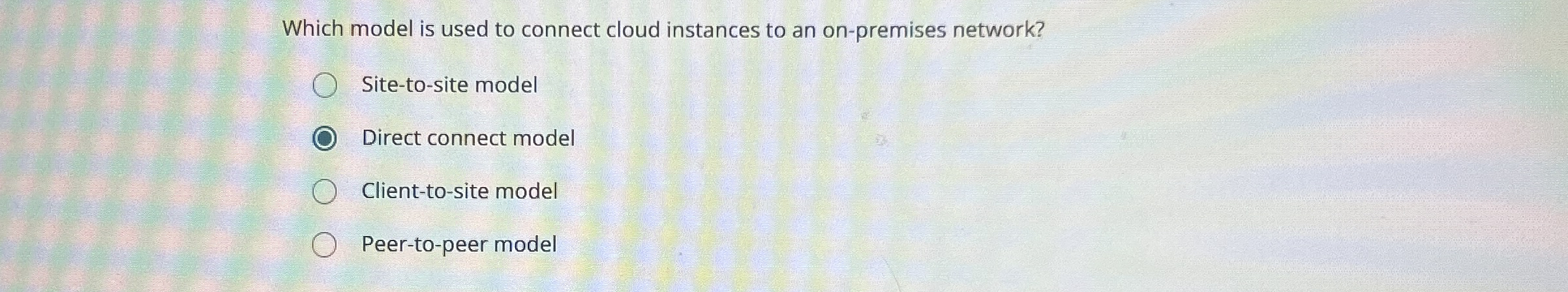 Which model is used to connect cloud instances to
