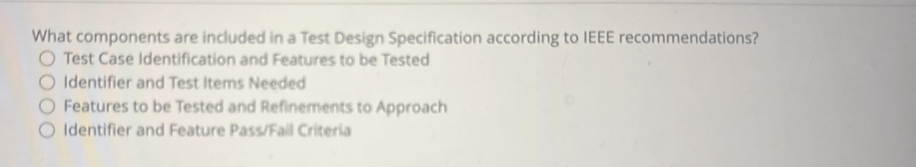 What components are included in a Test Design