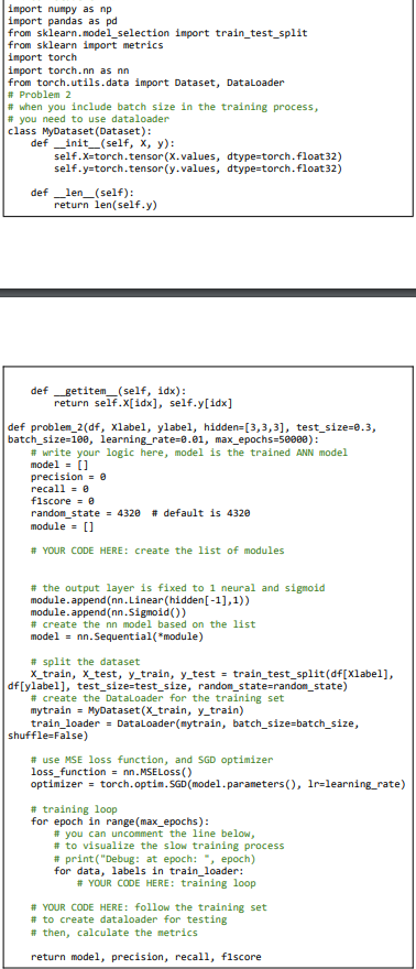Write a function that reports the testing