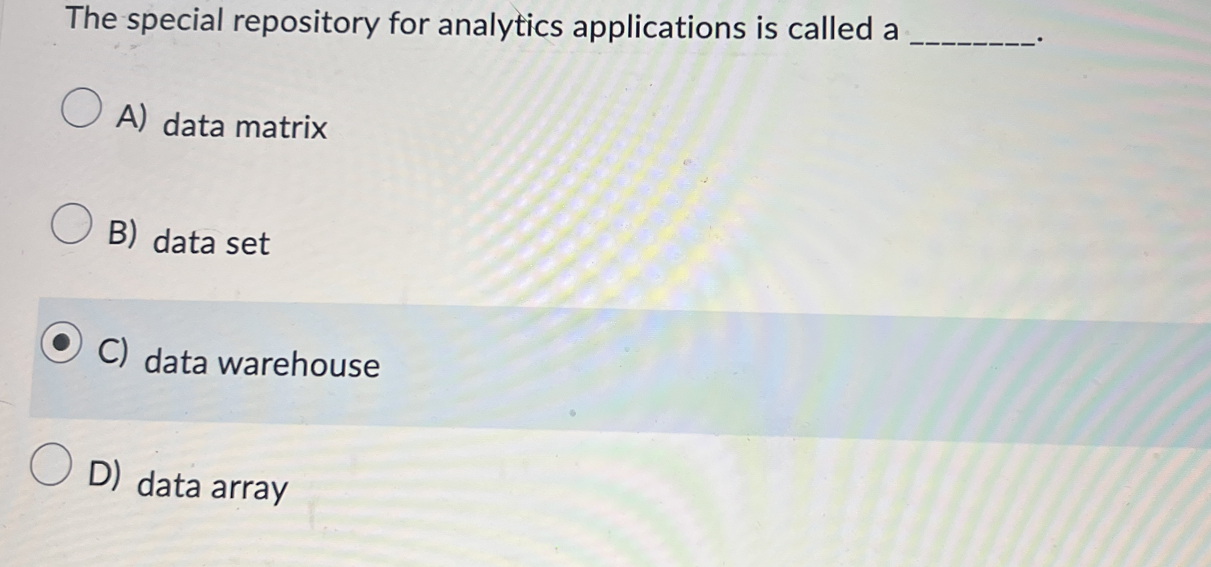 The special repository for analytics applications