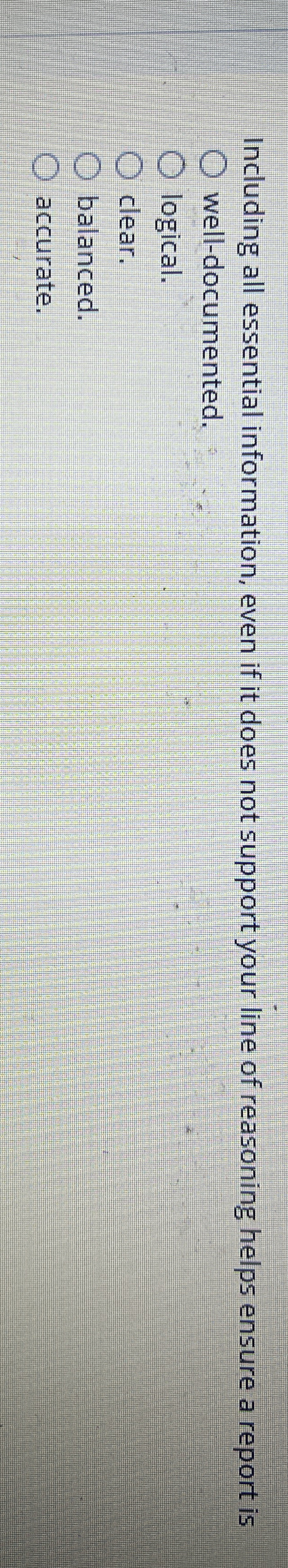 Including all essential information, even if it