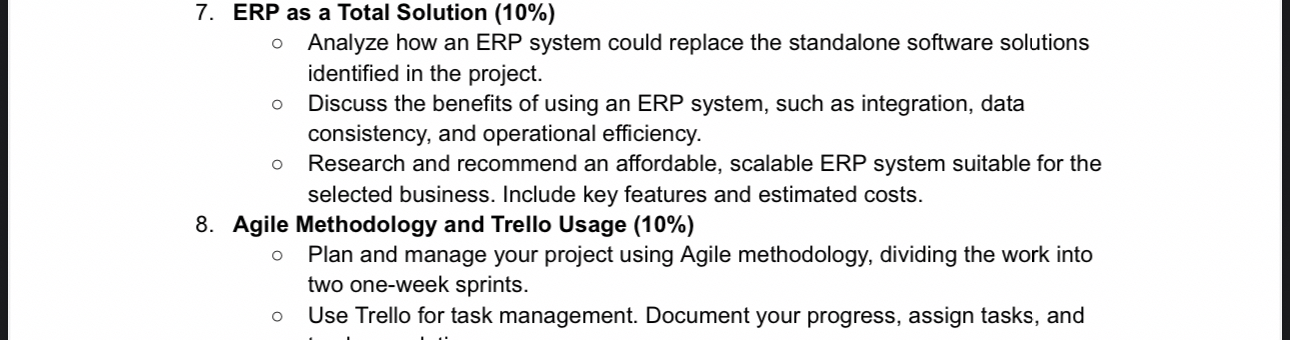ERP as a Total Solution ( 1 0 % ) Analyze how an