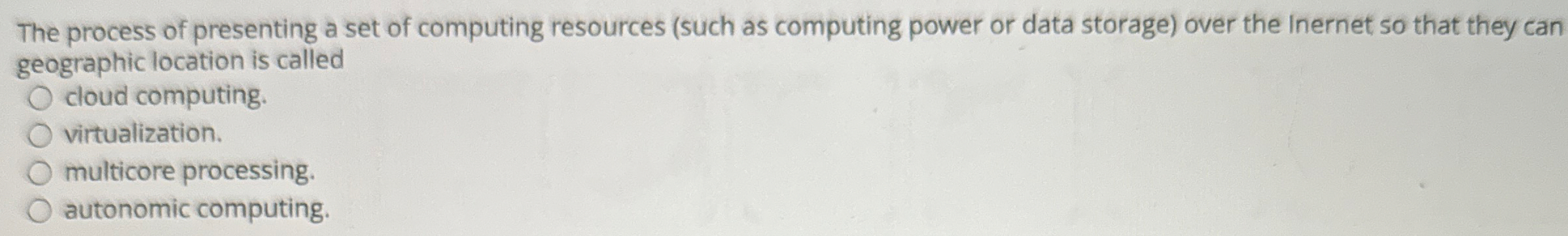 The process of presenting a set of computing