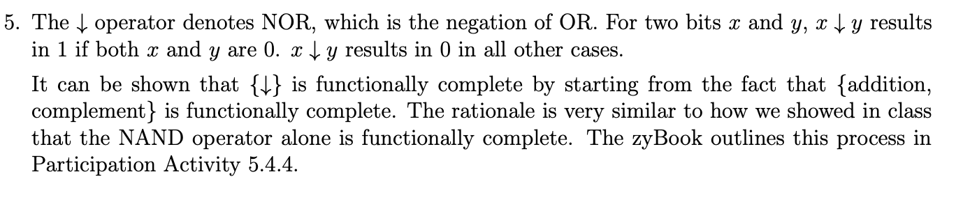 The darr operator denotes NOR, which is the