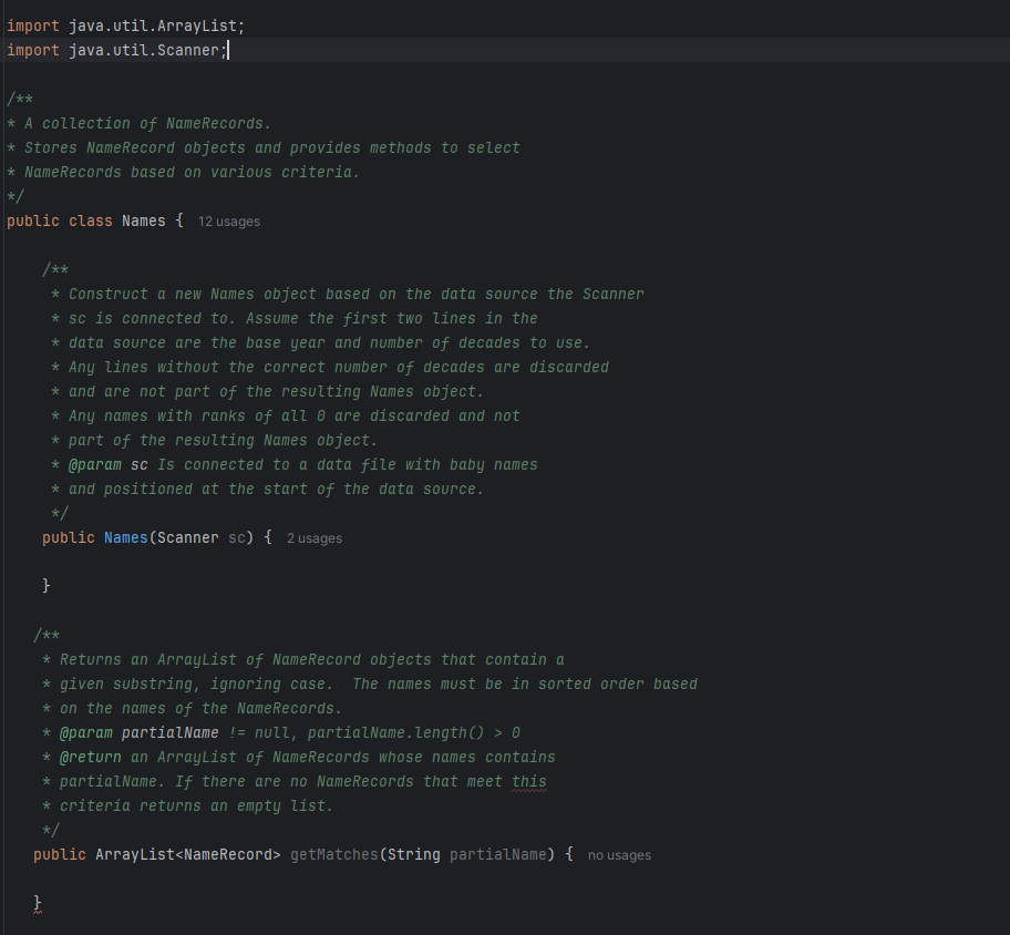 import java.util.ArrayList; import