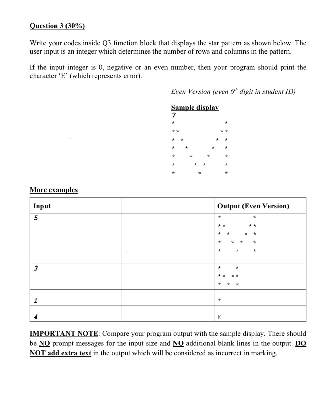 Question 3 ( 3 0 % ) Write your codes inside Q 3