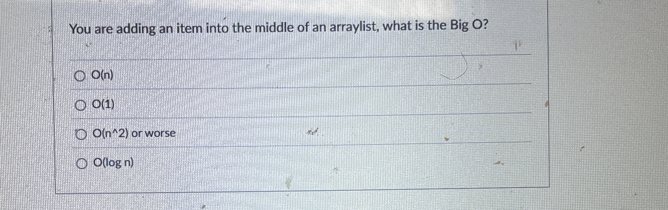 You are adding an item into the middle of an