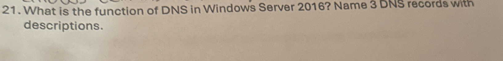 What is the function of DNS in Windows Server 2 0