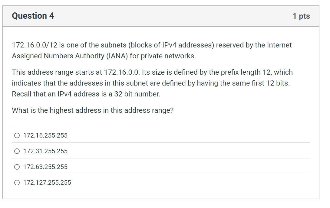 Question 4 1 7 2 . 1 6 . 0 . 0 / 1 2 is one of