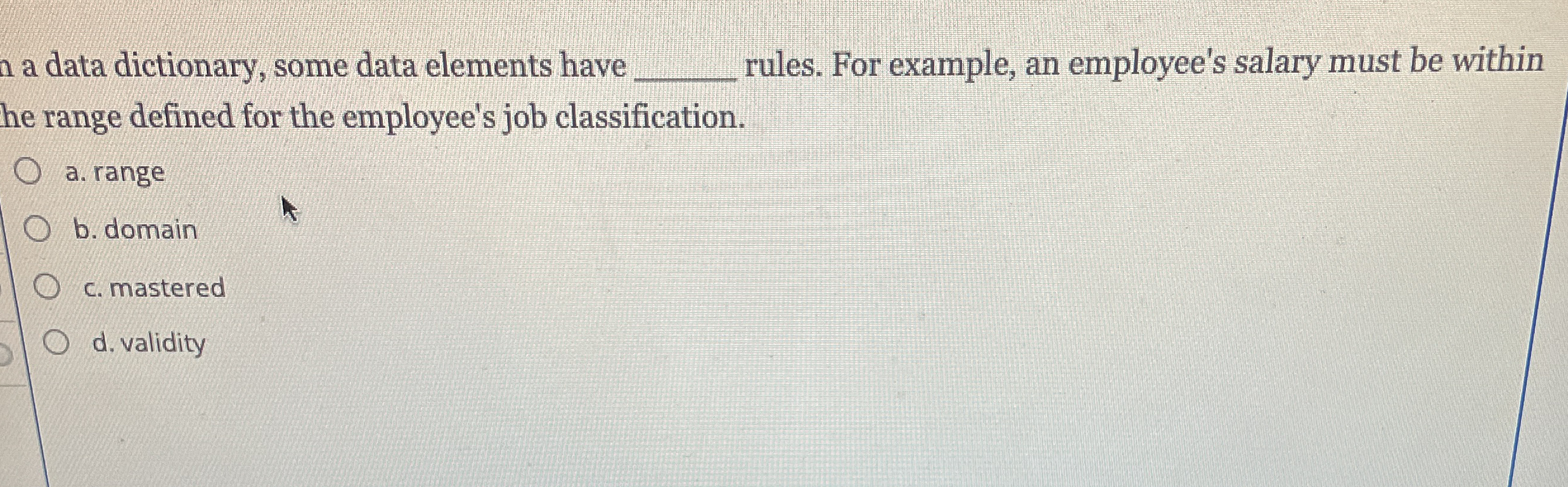 a data dictionary, some data elements have q ,