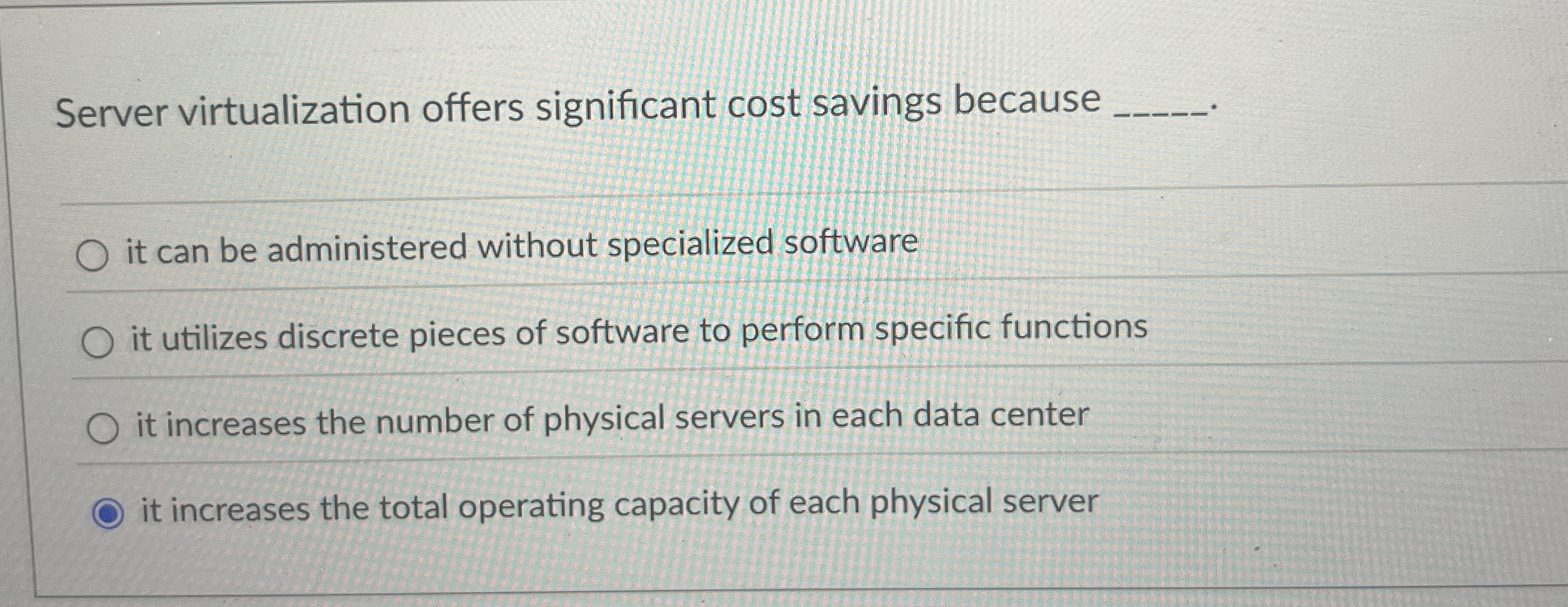Server virtualization offers significant cost