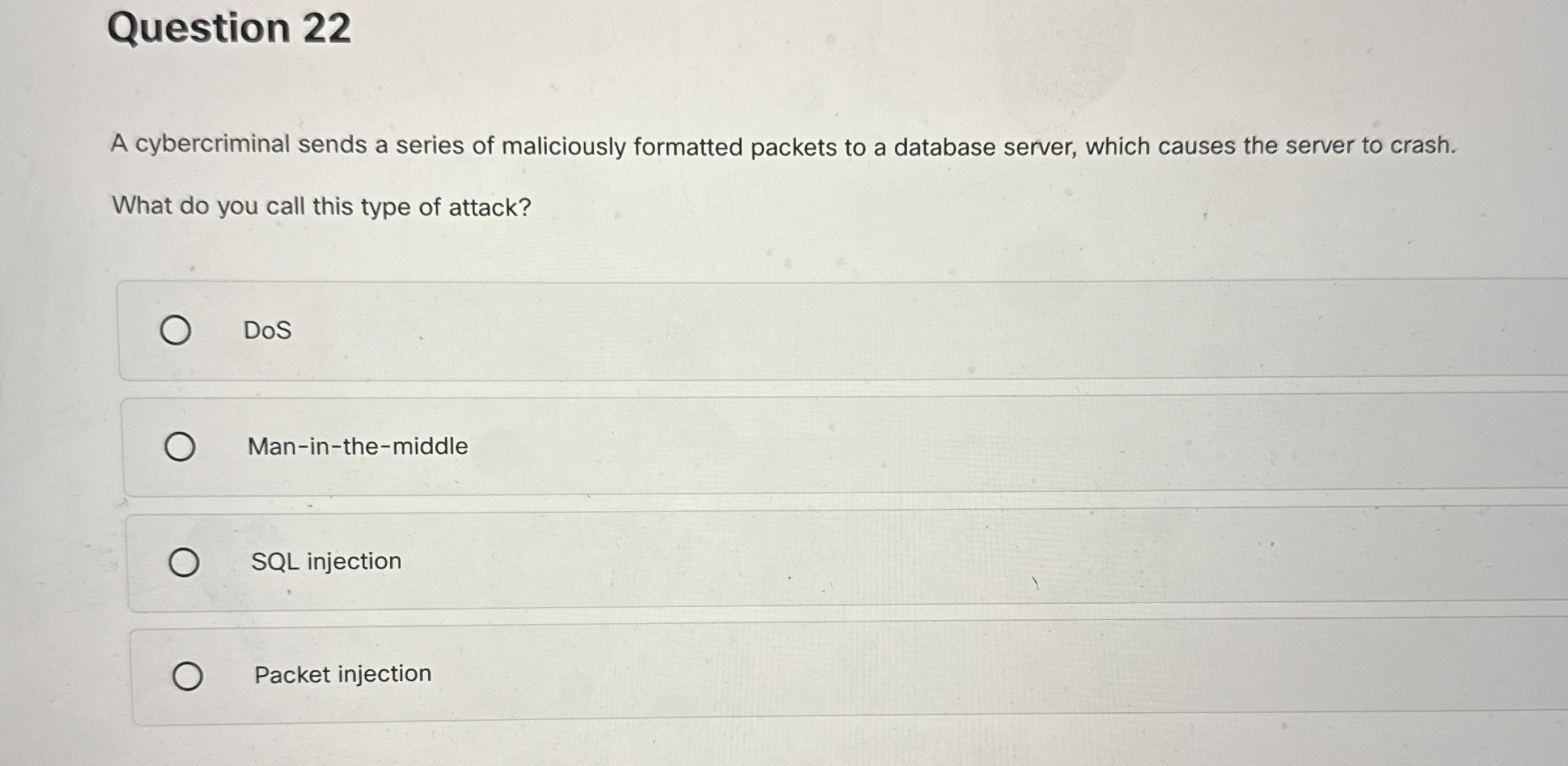 Question 2 2 A cybercriminal sends a series of