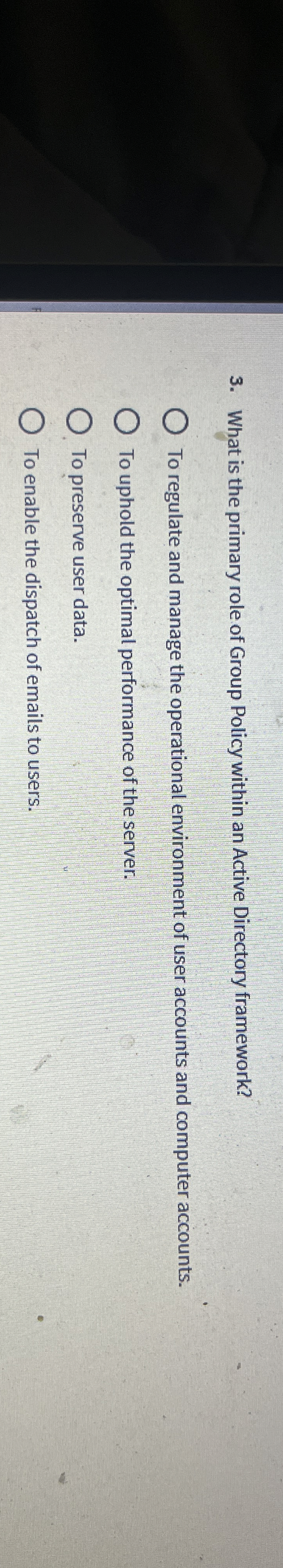 What is the primary role of Group Policy within