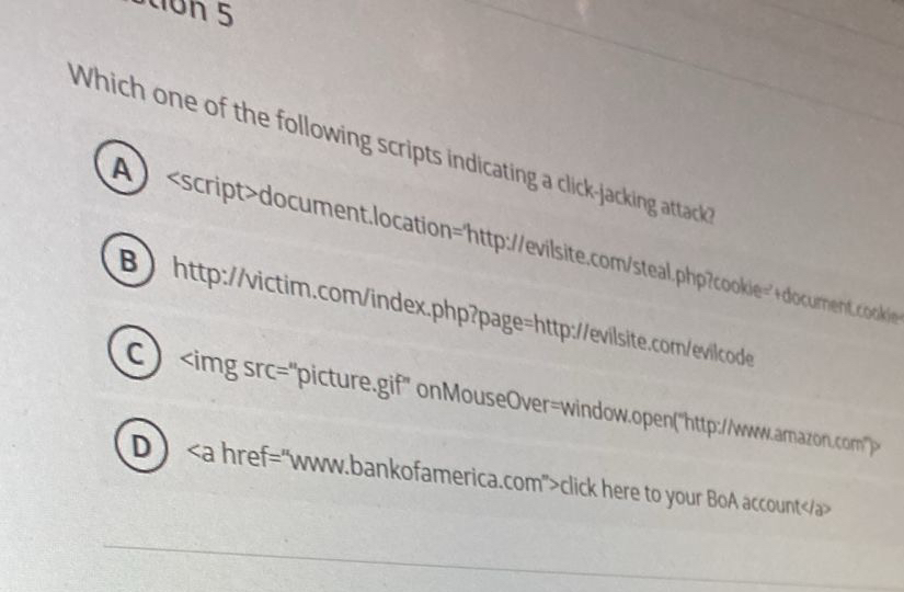 Which one of the following scripts indicating a