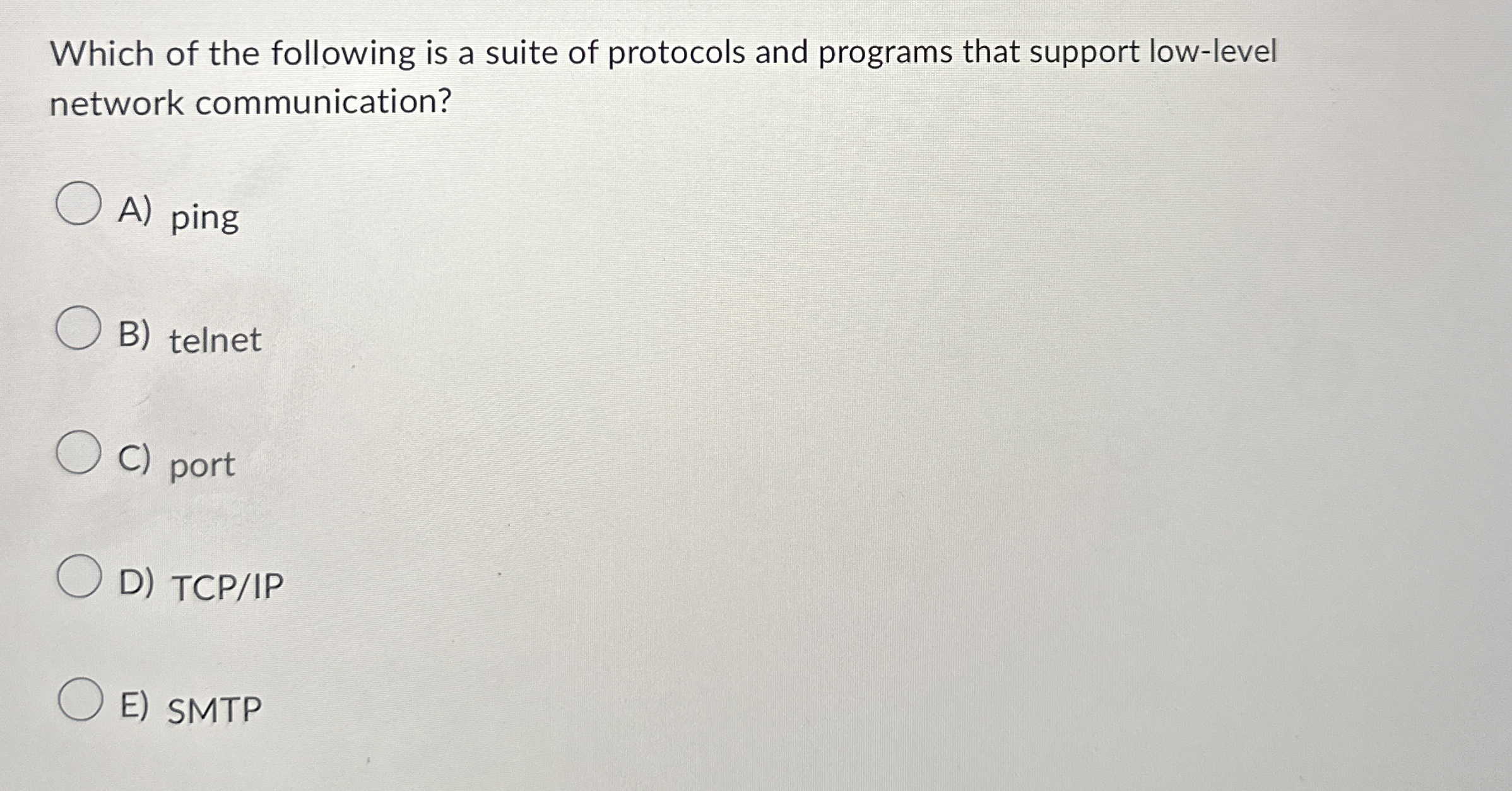 Which of the following is a suite of protocols