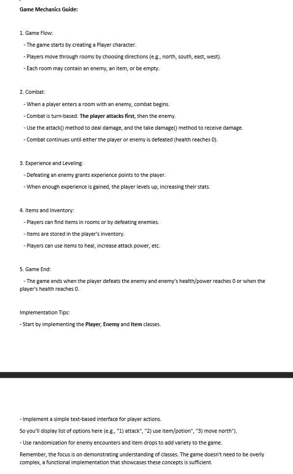 python 1 . Game Flow: - The game starts by