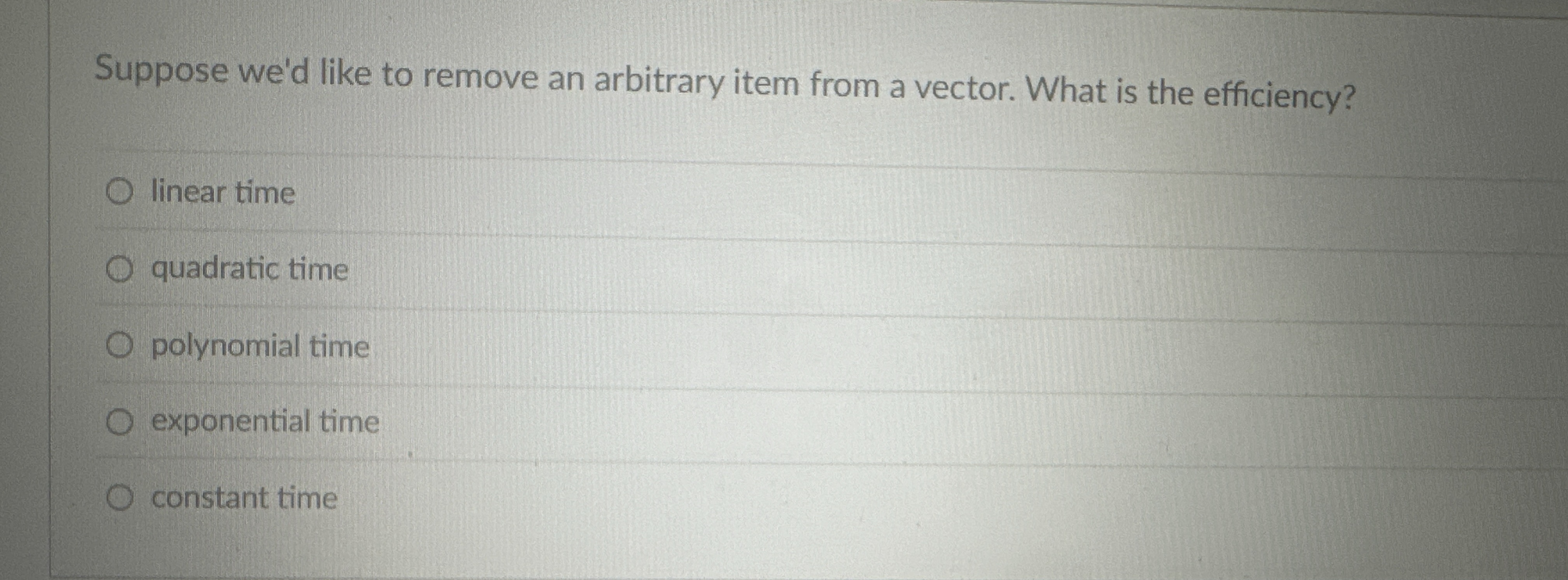 Suppose we'd like to remove an arbitrary item