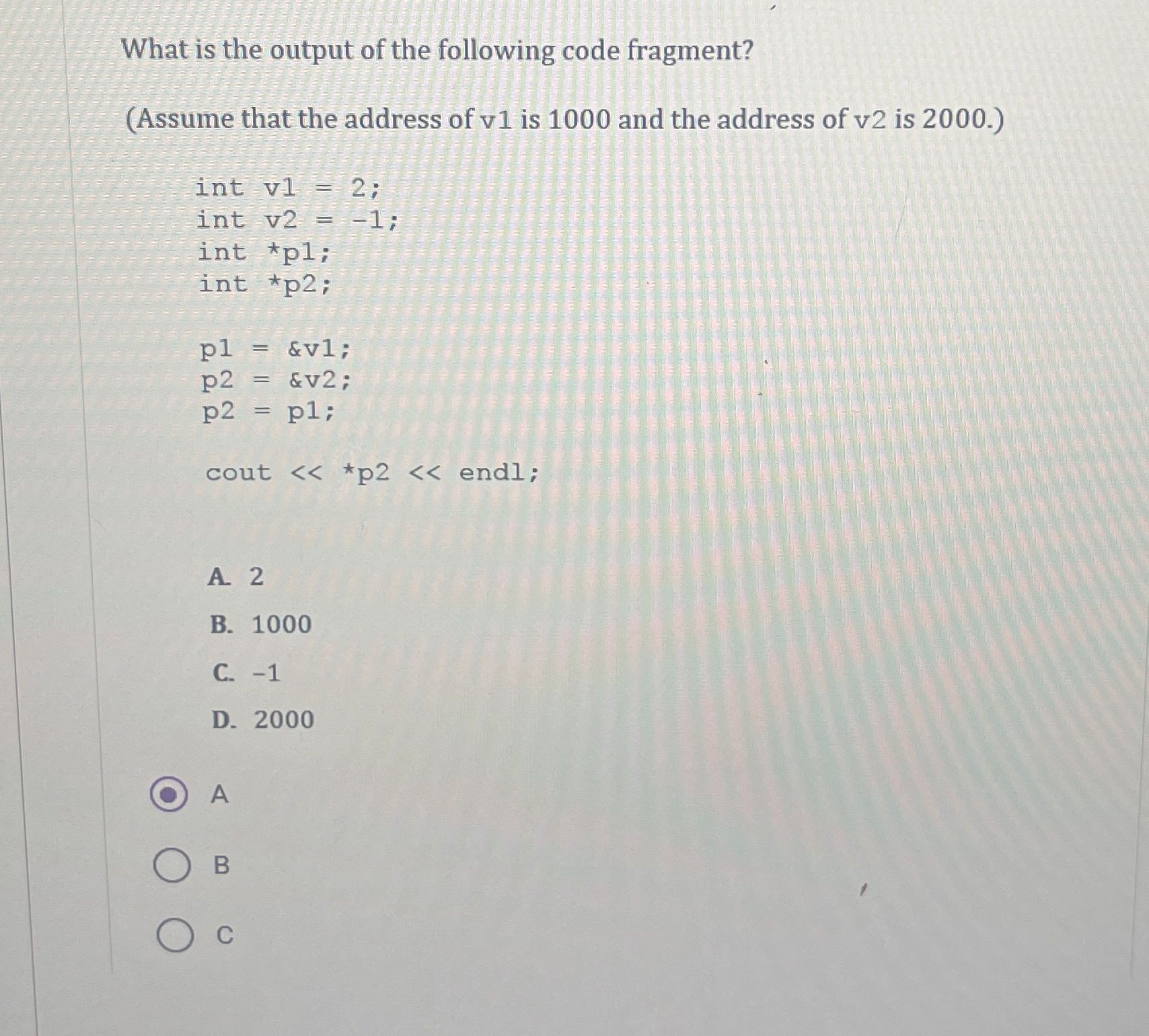 What is the output of the following code