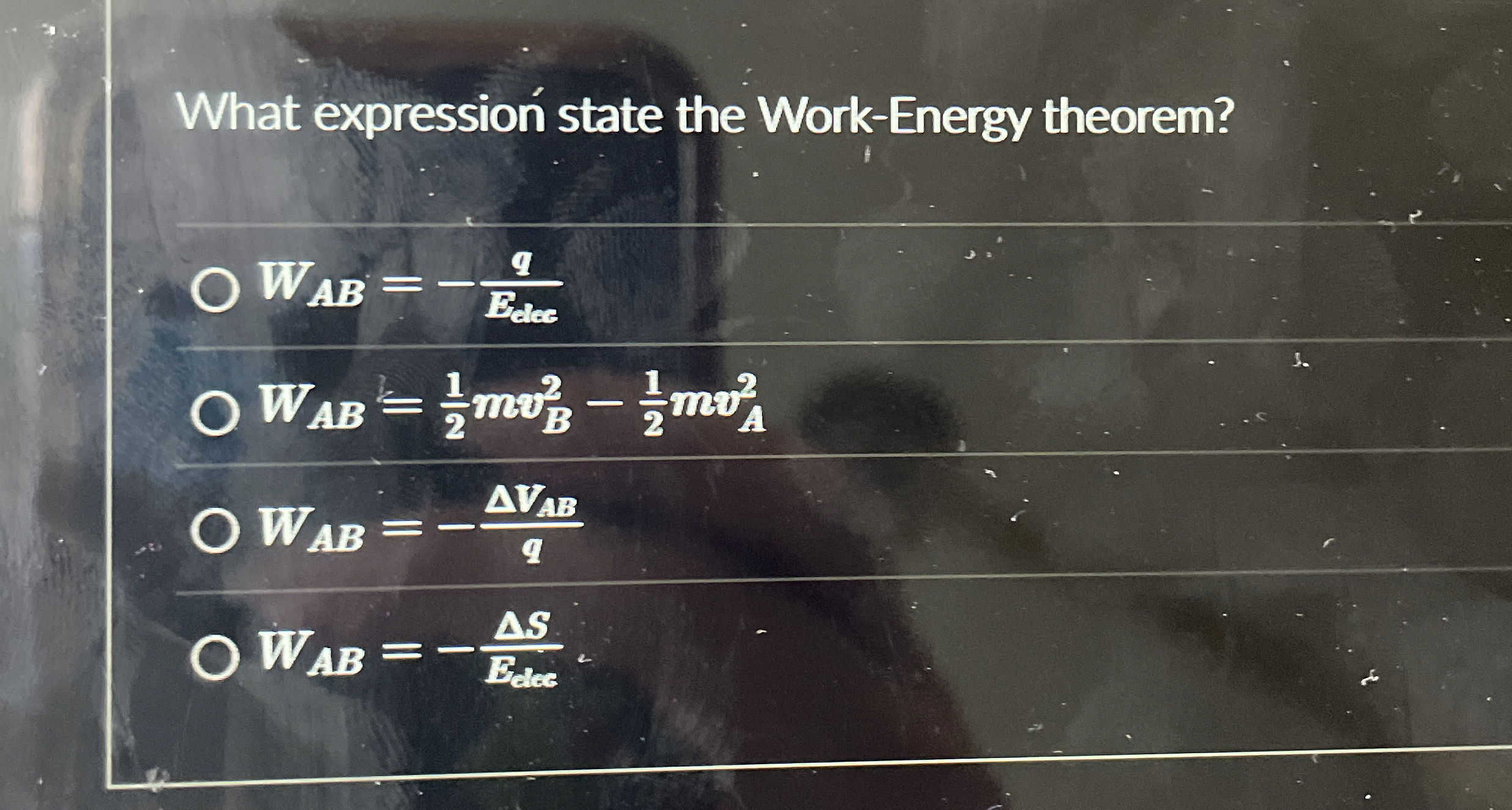 What expression state the Work - Energy theorem?